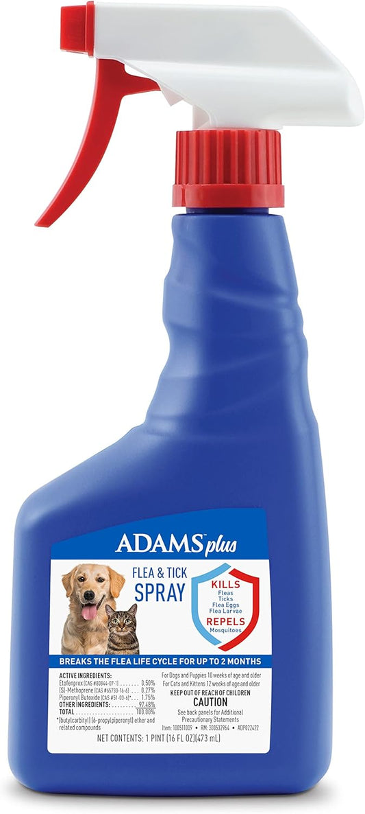 **Adams Plus F&T Spray 16oz