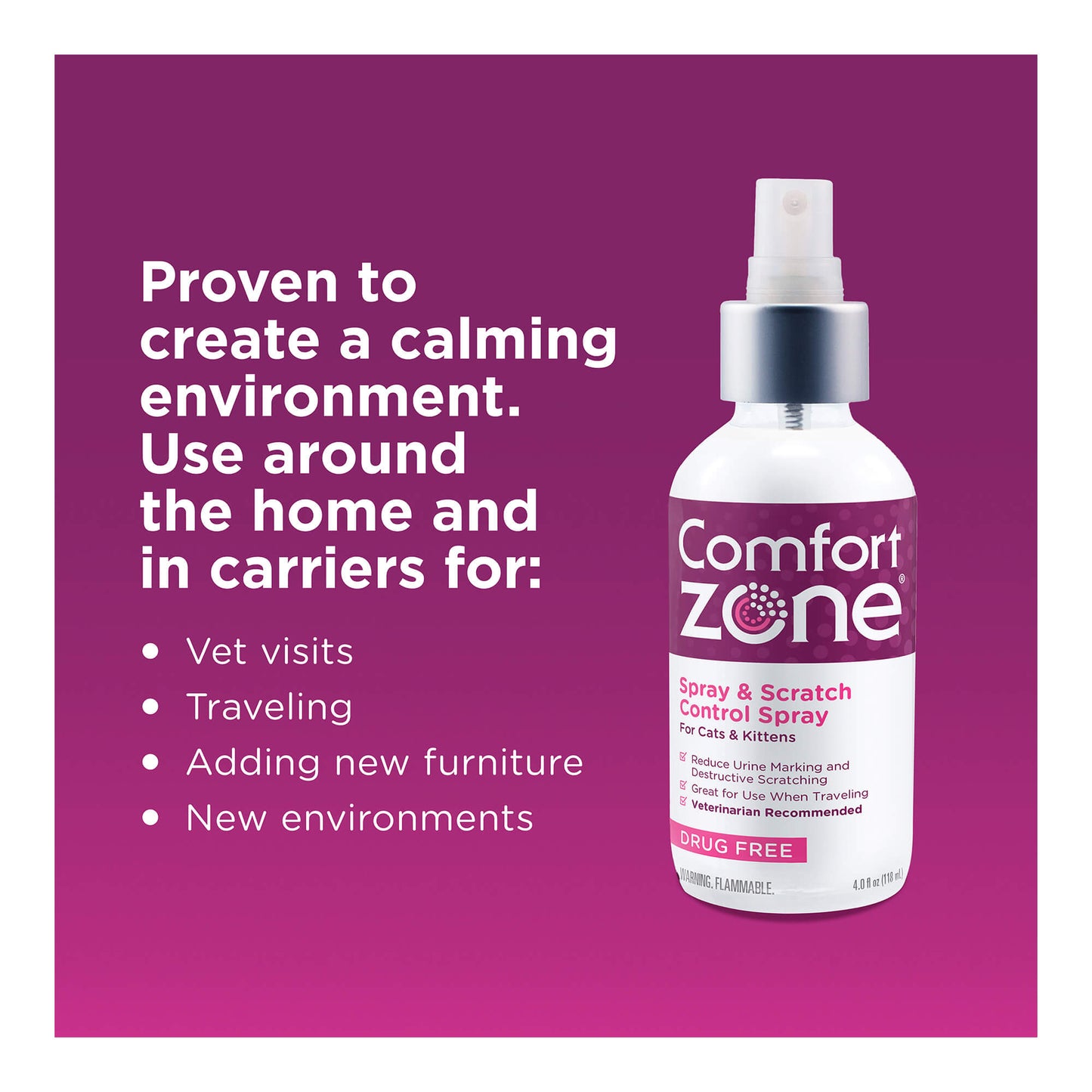 comfort zone scratch deterrent and calming spray, value size, 4oz