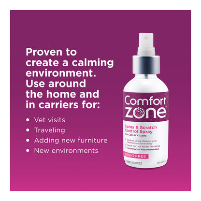 Comfort Zone Scratch Deterrent and Calming Spray, Value Size, 4oz