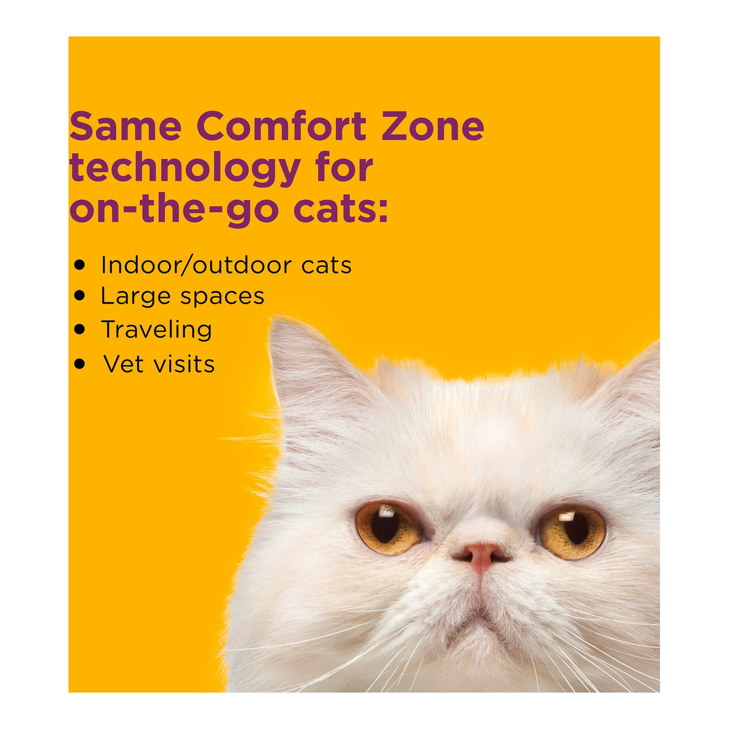 comfort zone cat calming pheromone collar, anxiety & stress relief aid, breakaway design, white, 2 pack