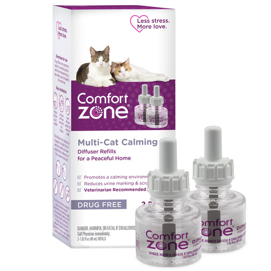 Comfort Zone Multicat Calming Diffuser Refill, 48 ml-2 Pack, 60 Day Use