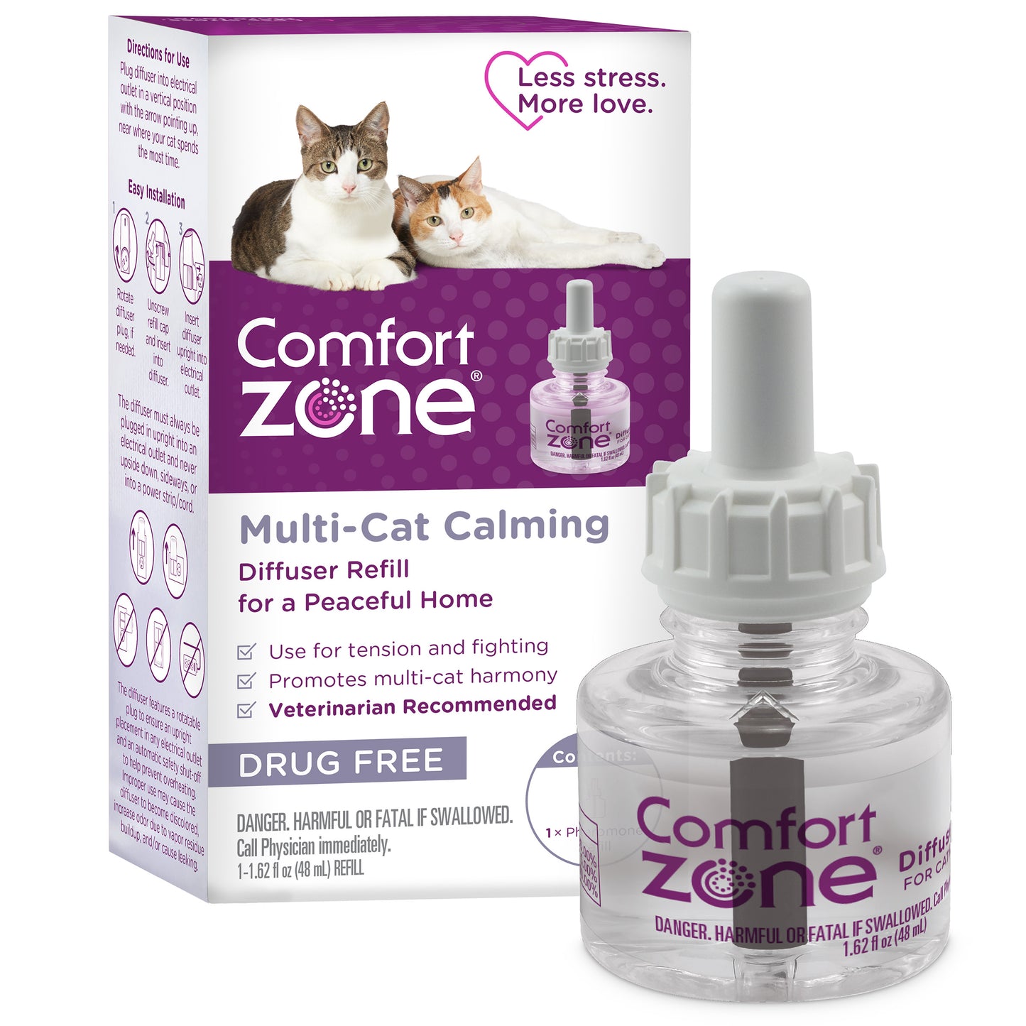 comfort zone comfort zone multi cat calming diffuser refills: 1 refill