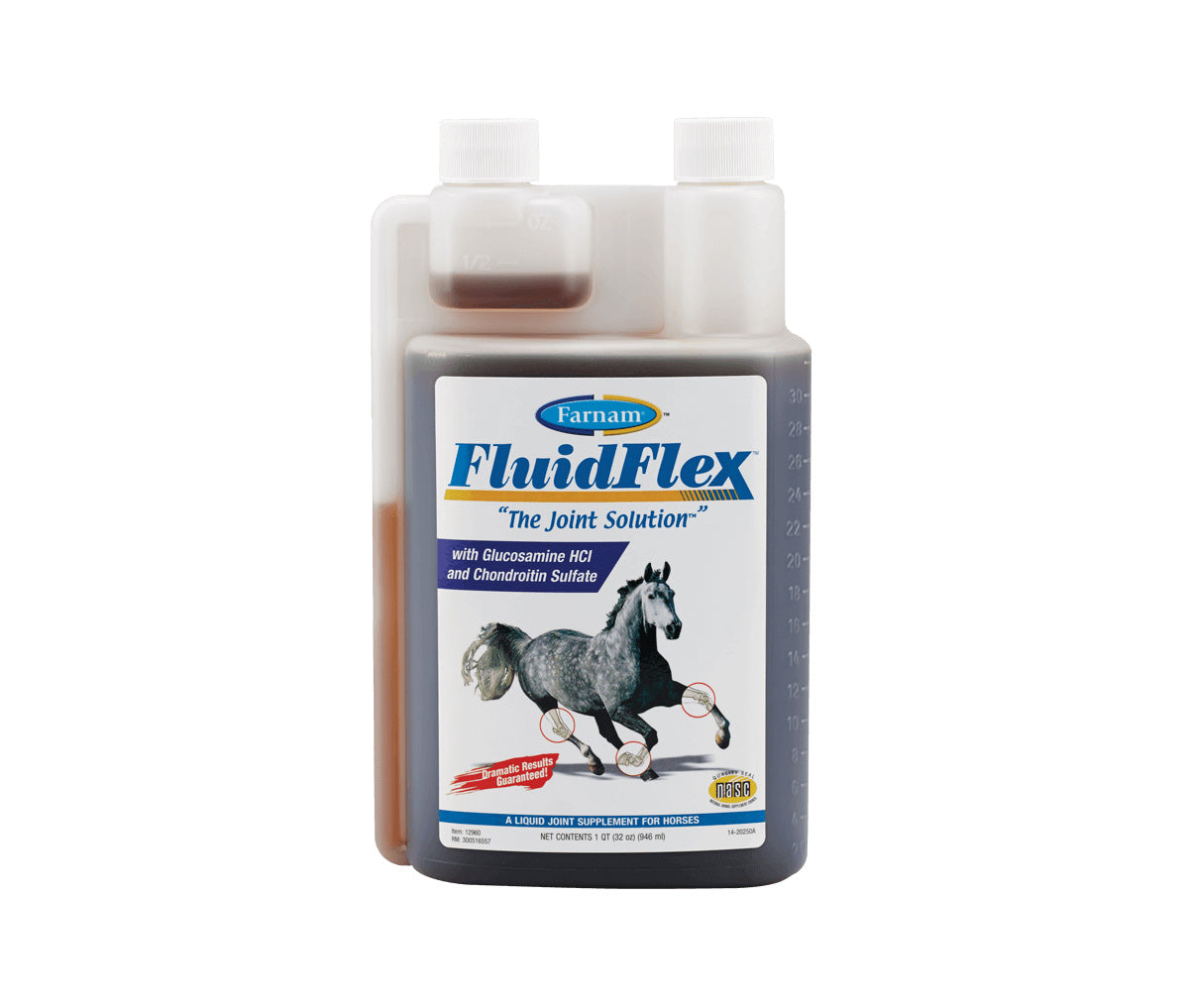 farnam fluidflex liquid joint supplement for horses, 32 ounces, 32 day supply