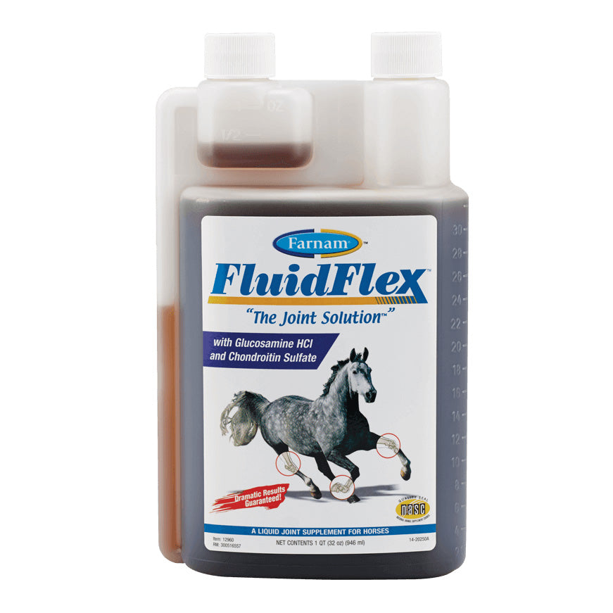 farnam fluidflex liquid joint supplement for horses, 32 ounces, 32 day supply