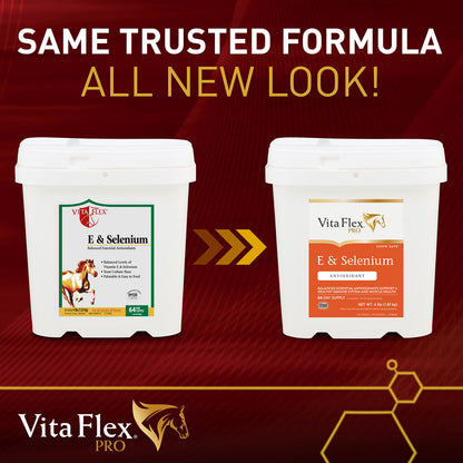 Vita Flex E and Selenium Supplement for Horses, Balanced Essential Antioxidants, 64 Day Supply