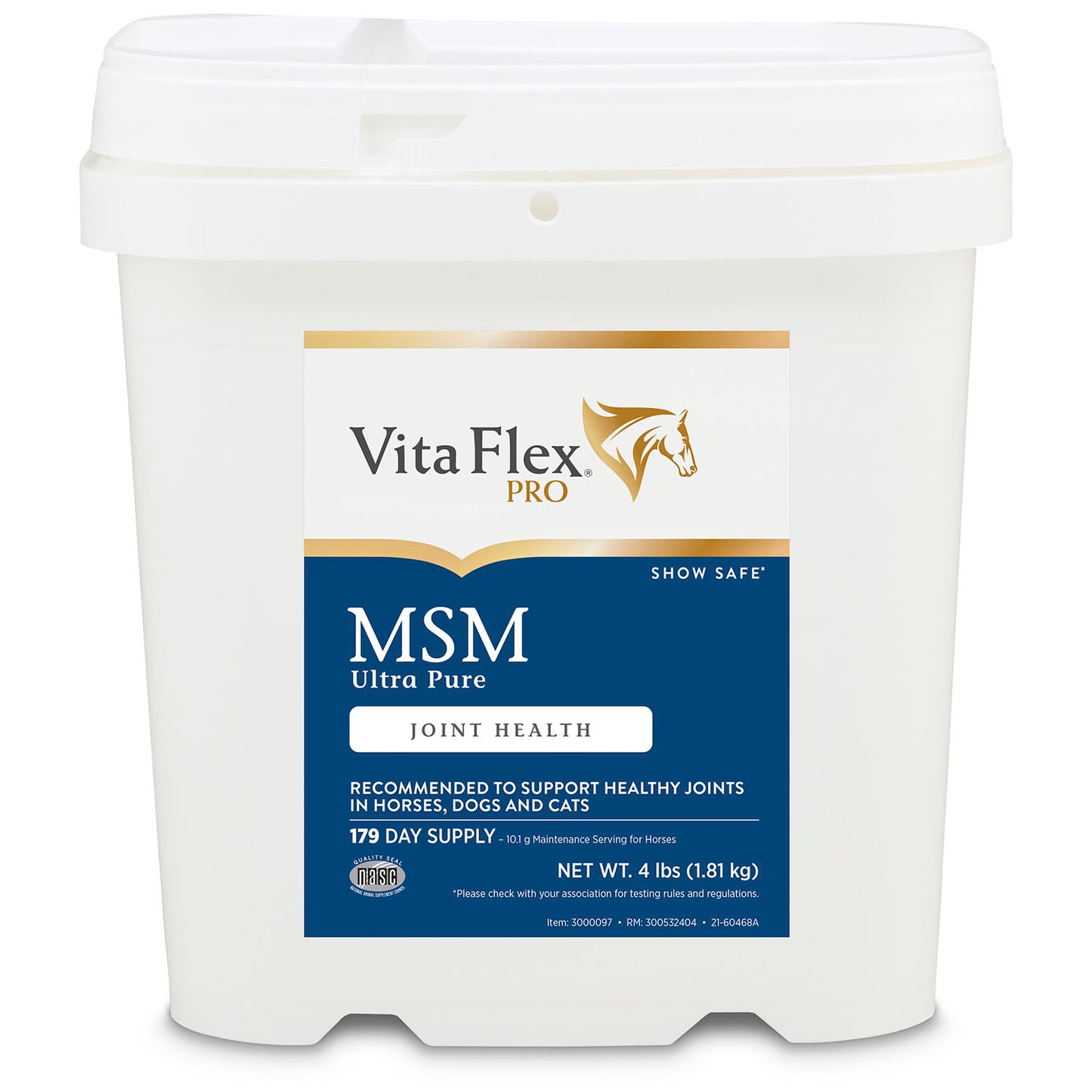 vita flex pro msm quality joint supplement for horses, dogs and cats, 4 lbs