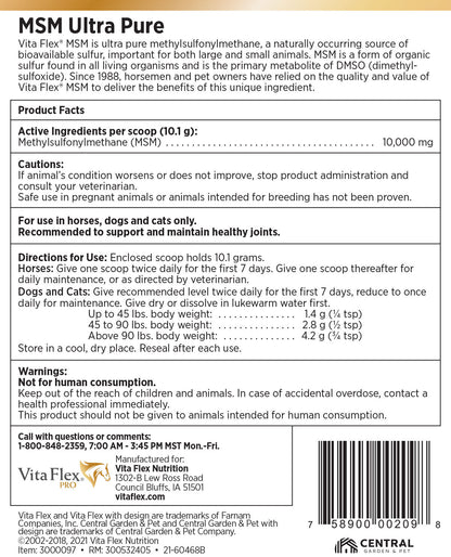 Vita Flex Pro MSM Quality Joint Supplement for Horses, Dogs and Cats, 4 lbs