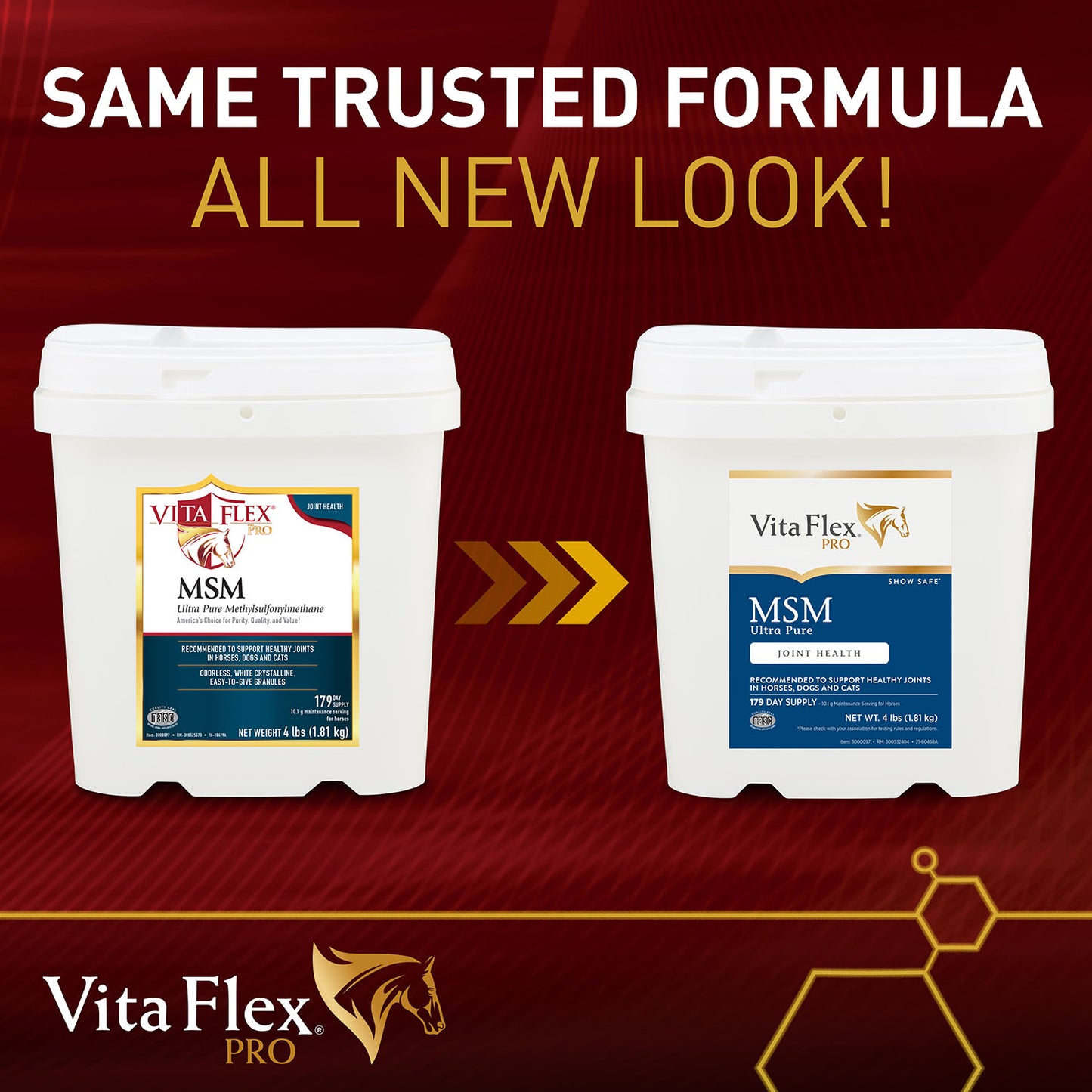 vita flex pro msm quality joint supplement for horses, dogs and cats, 4 lbs