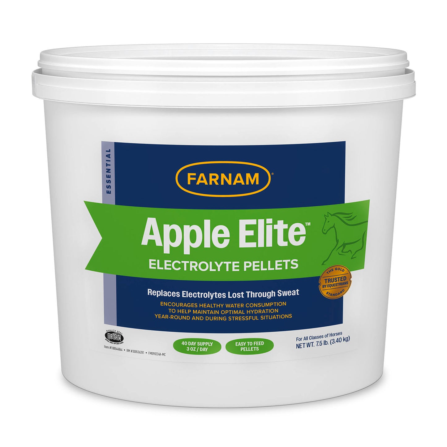 farnam apple elite electrolyte pellets 7.5 pounds, 40 day supply