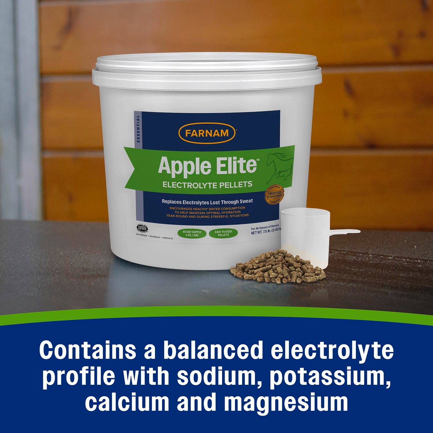 farnam apple elite electrolyte pellets 7.5 pounds, 40 day supply