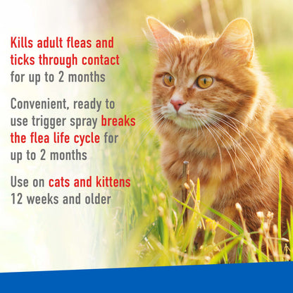 ADAMS Flea & Tick Spray For Cats, 16 oz