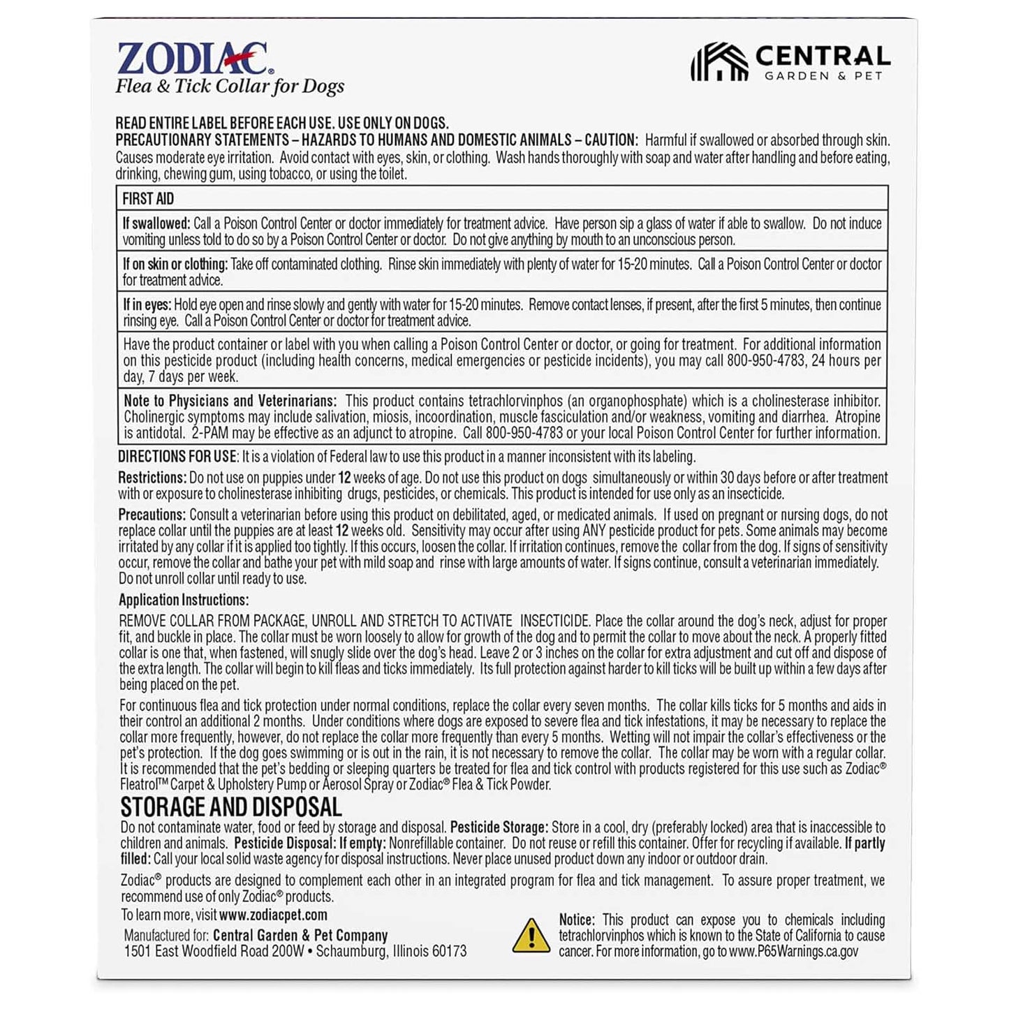 zodiac flea and tick collar for dogs small