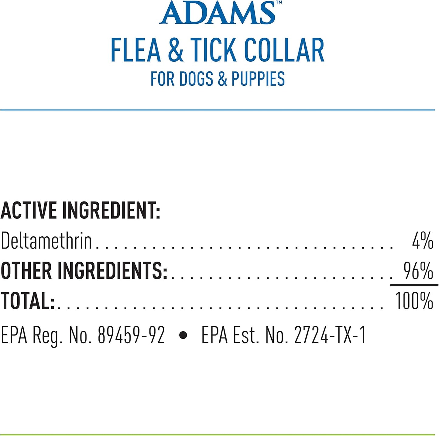 adams flea & tick collar for dogs & puppies, 2 pack, 12 months protection, adjustable one size collar fits all dogs 12 weeks & older