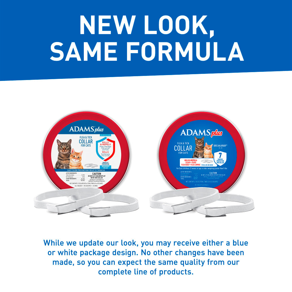 adams plus flea & tick collar for cats, breakaway collar, 2 pack, 7 months protection (flea and tick cat collar)