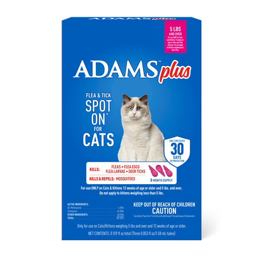 ADAMS Plus Flea & Tick Spot On for Cats 5 lbs and Over