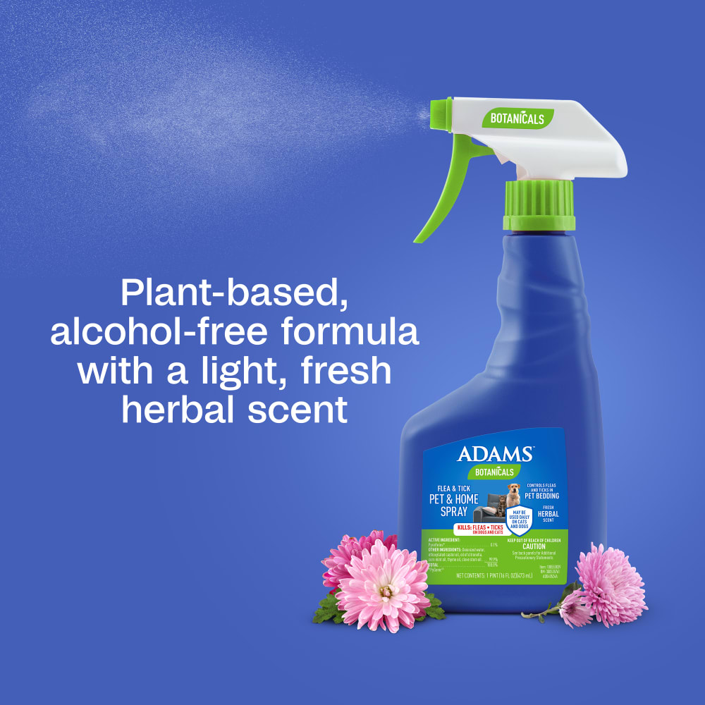 adams botanicals flea and tick pet & home spray, 16 oz