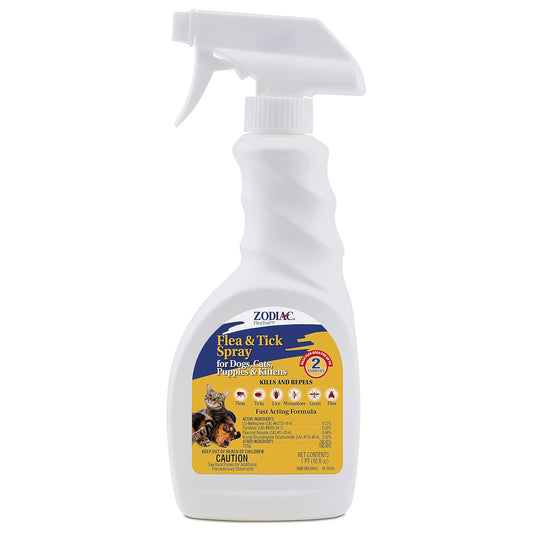 Zodiac Flea & Tick Spray for Dogs, Cats, Puppies & Kittens 16 fluid ounces