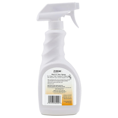 Zodiac Flea & Tick Spray for Dogs, Cats, Puppies & Kittens 16 fluid ounces