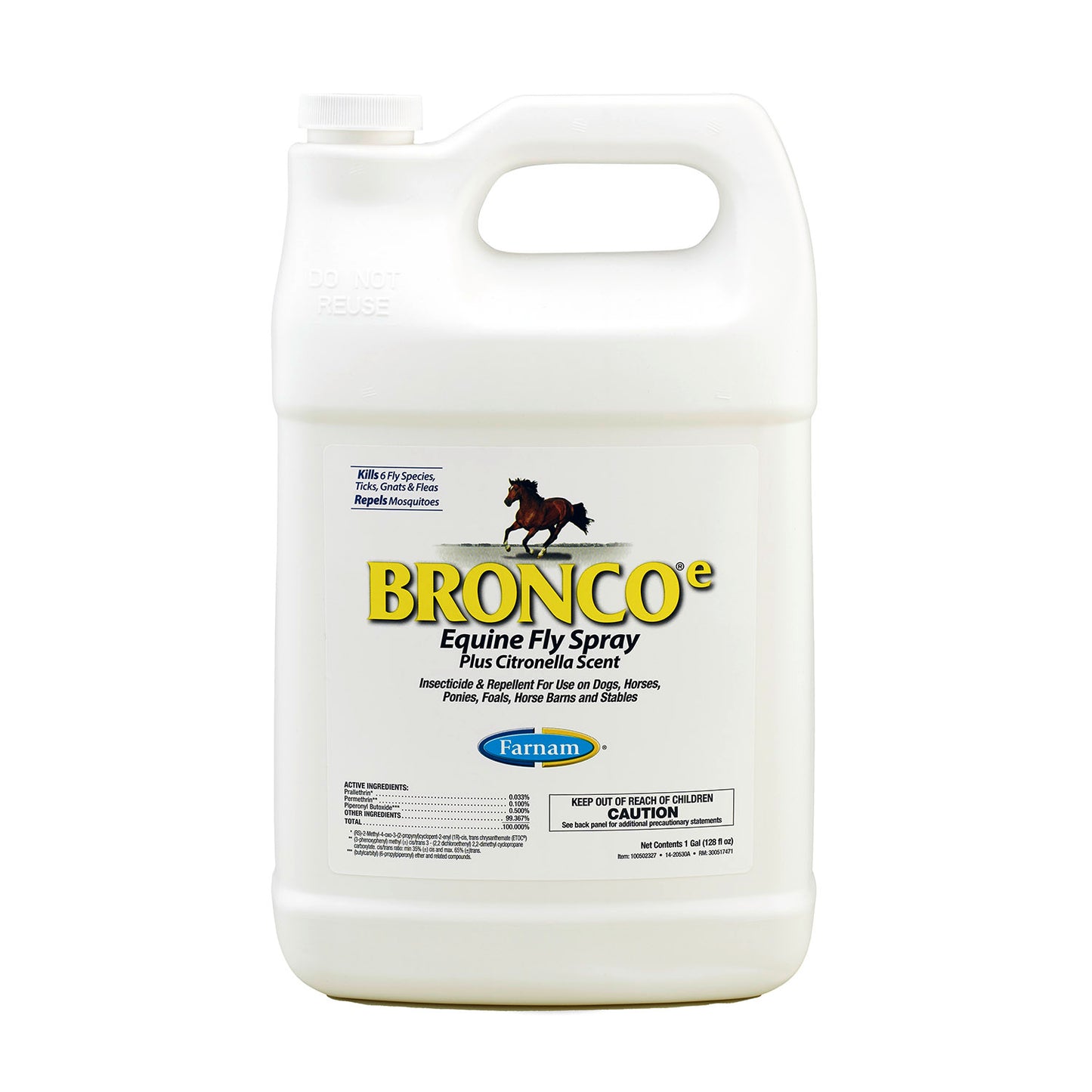 bronco equine fly spray plus citronella scent, gallon