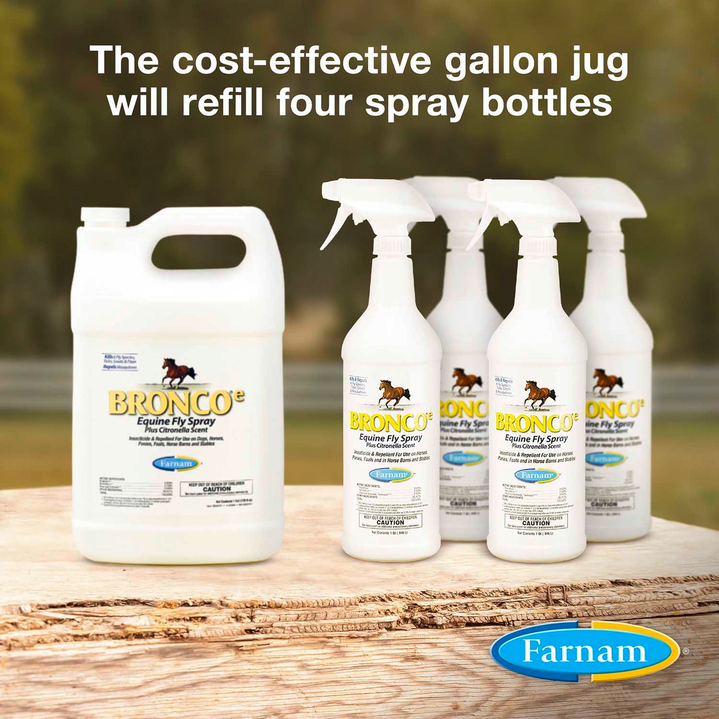 bronco equine fly spray plus citronella scent, gallon
