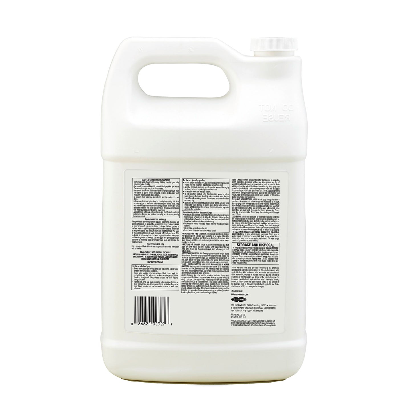 bronco equine fly spray plus citronella scent, gallon