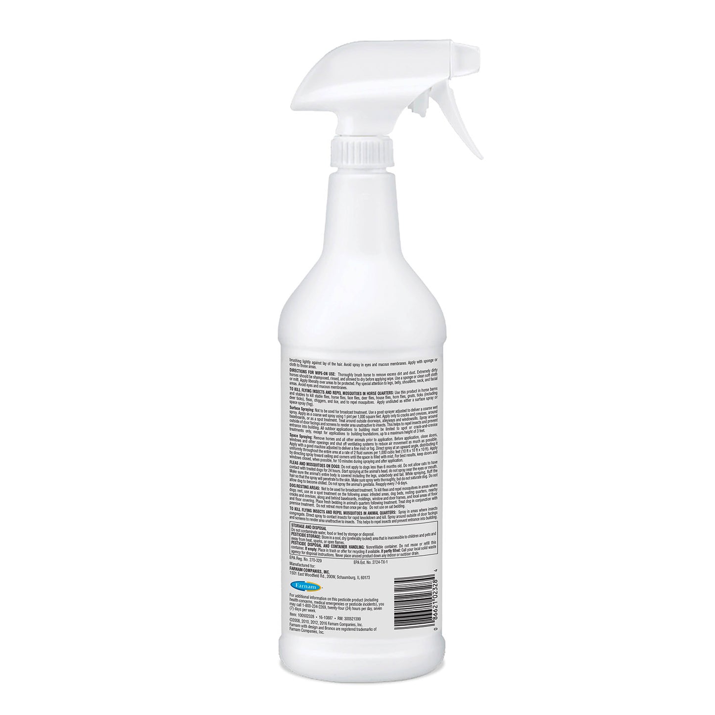 bronco e equine fly spray plus citronella scent, quart