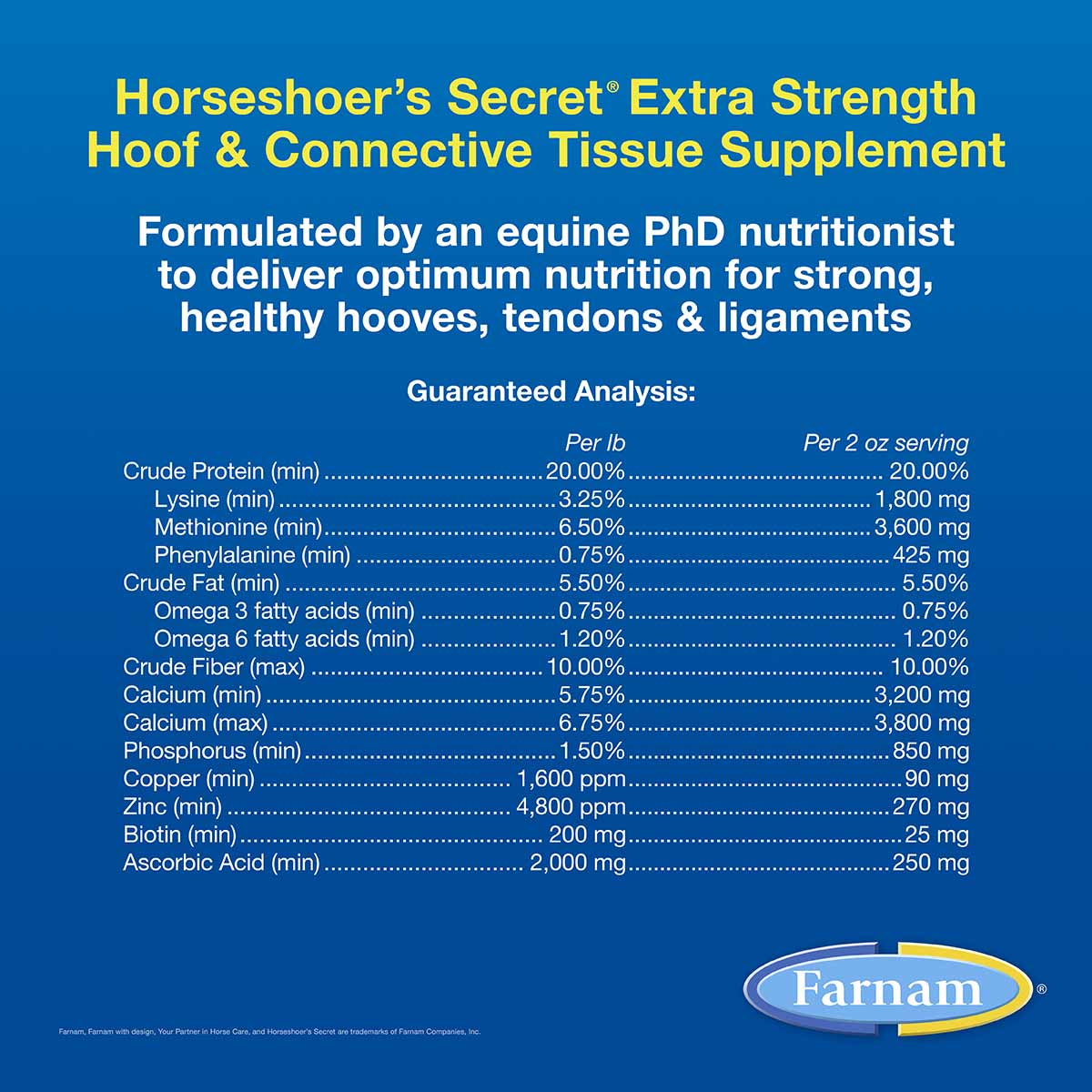 horseshoer's secret extra strength hoof & connective tissue supplement, 3.75 lb