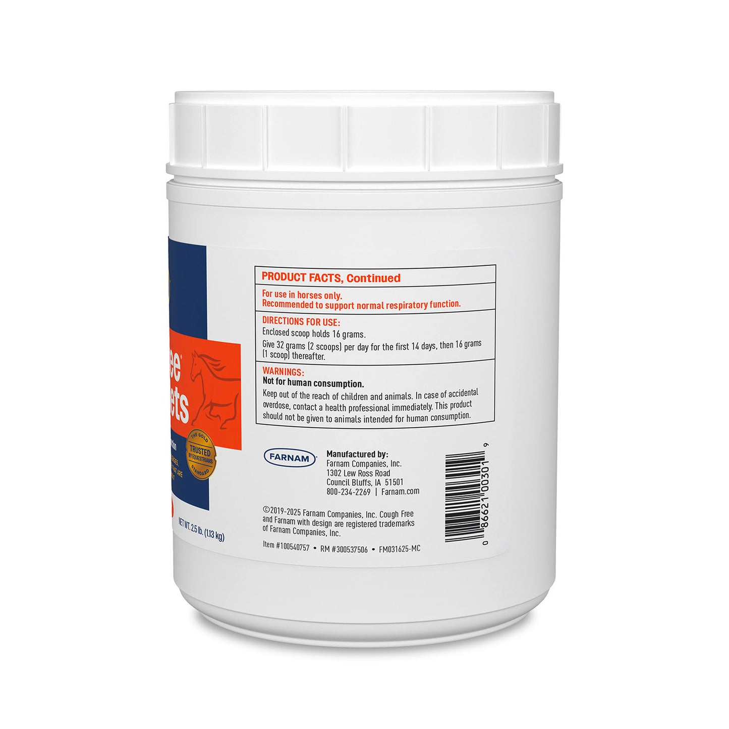 cough free pellets, 2.5 lb