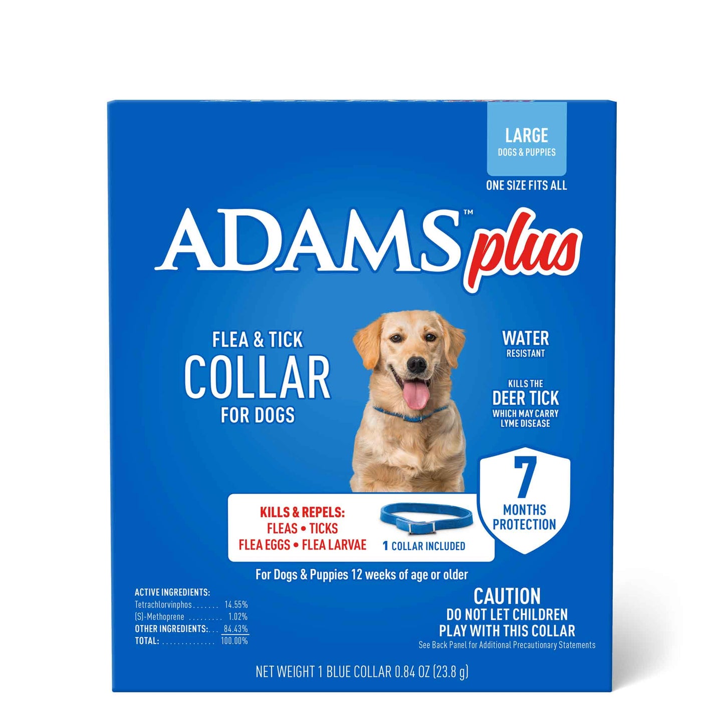 adams plus f/t collars for dogs - large