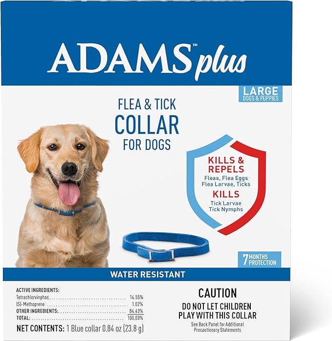 adams plus f/t collars for dogs - large