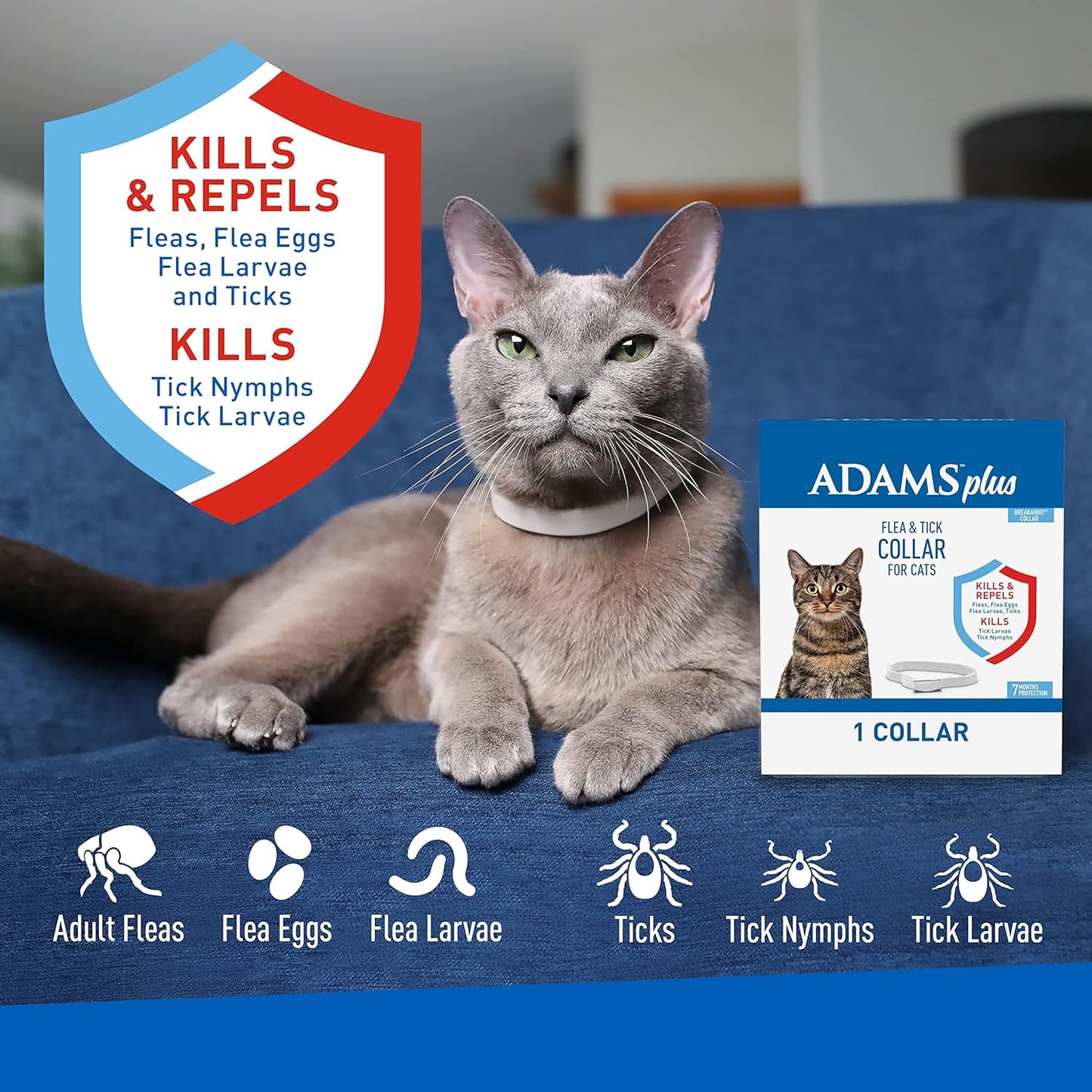 adams plus f/t collars for cats