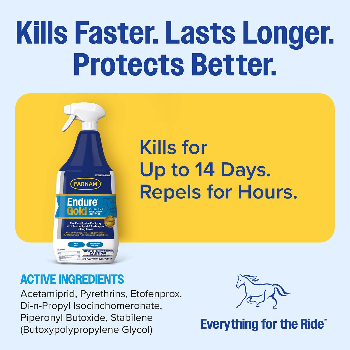 farnam endure gold killer fly & mosquito spray, 32 oz