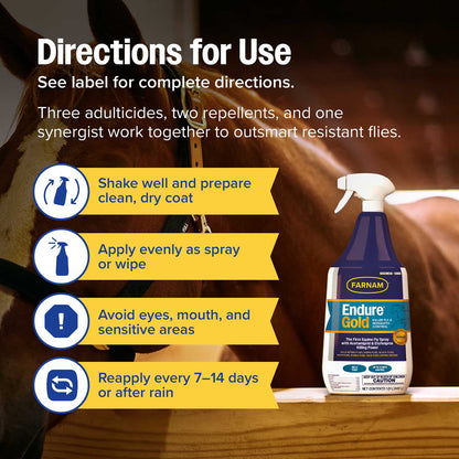 Farnam Endure Gold Killer Fly & Mosquito Spray, 32 oz
