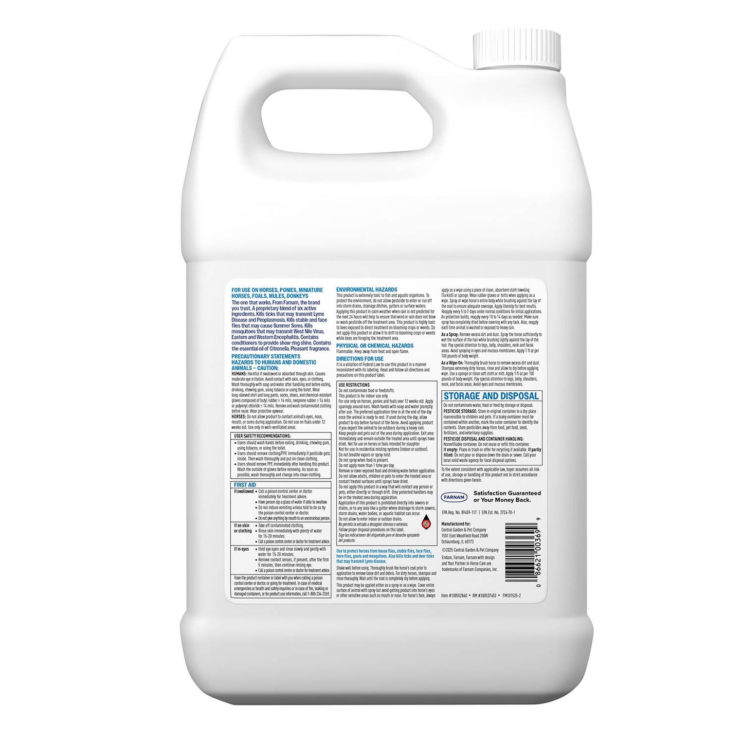 farnam endure gold killer fly & mosquito spray, gallon