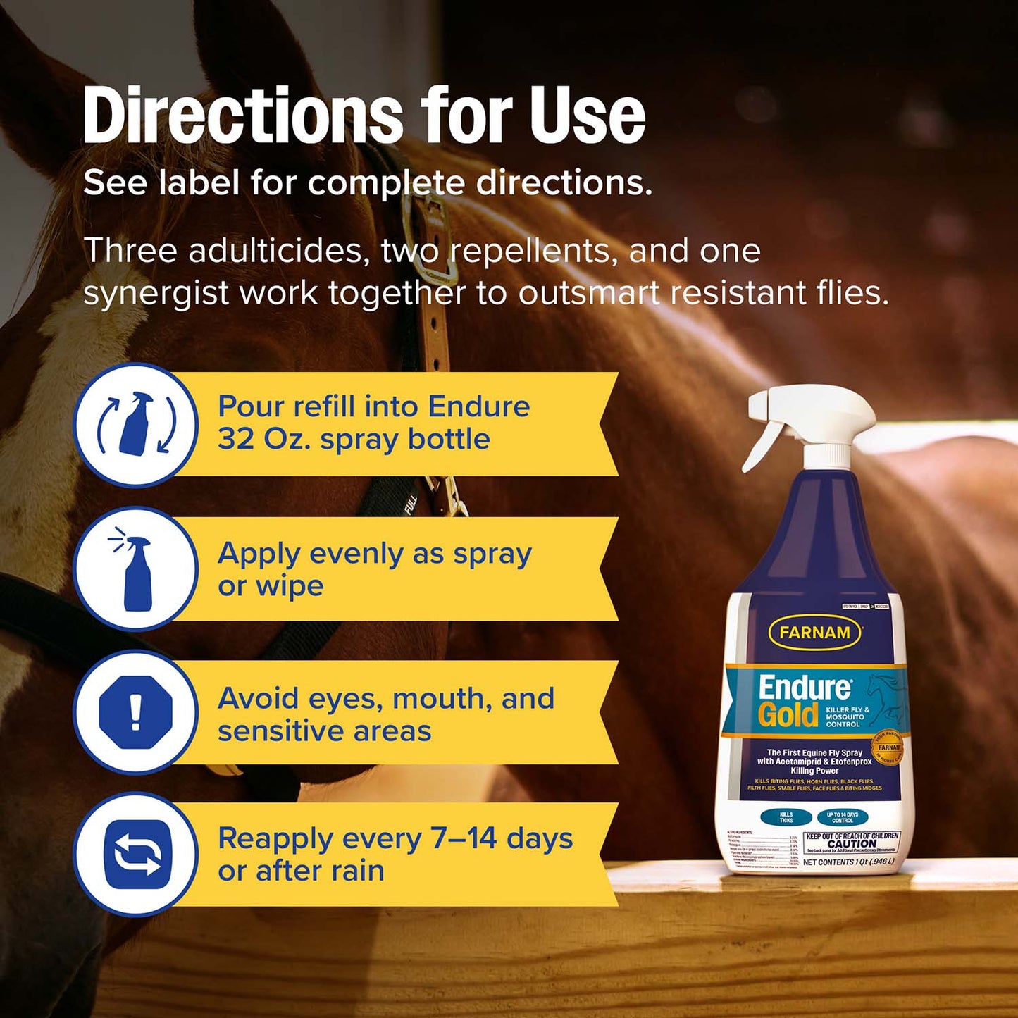 farnam endure gold killer fly & mosquito spray, gallon