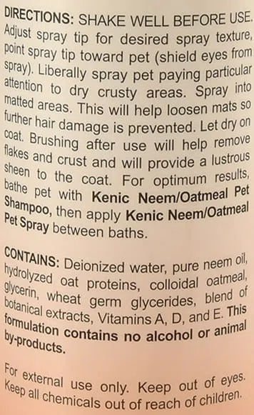 kenic neem/oatmeal spray gl