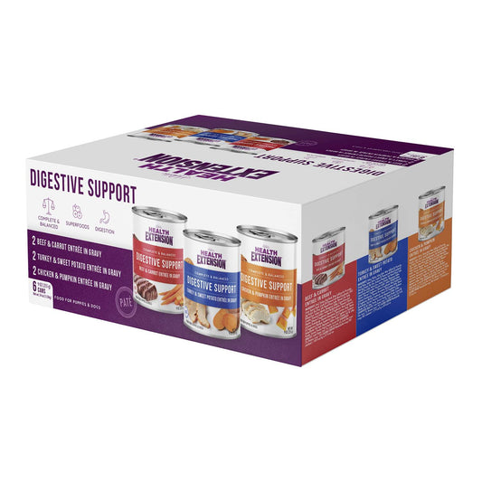 Digestive Support, Variety Pack -Chicken, Beef & Turkey (2 of ea)