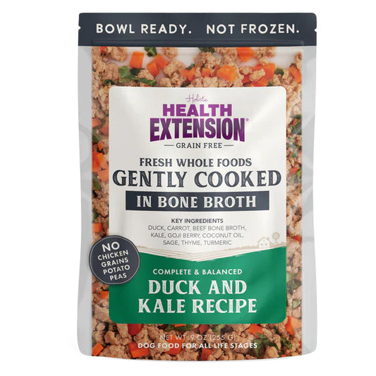Gently Cooked Grain Free Duck & Kale Recipe Pouches for Dogs -9oz