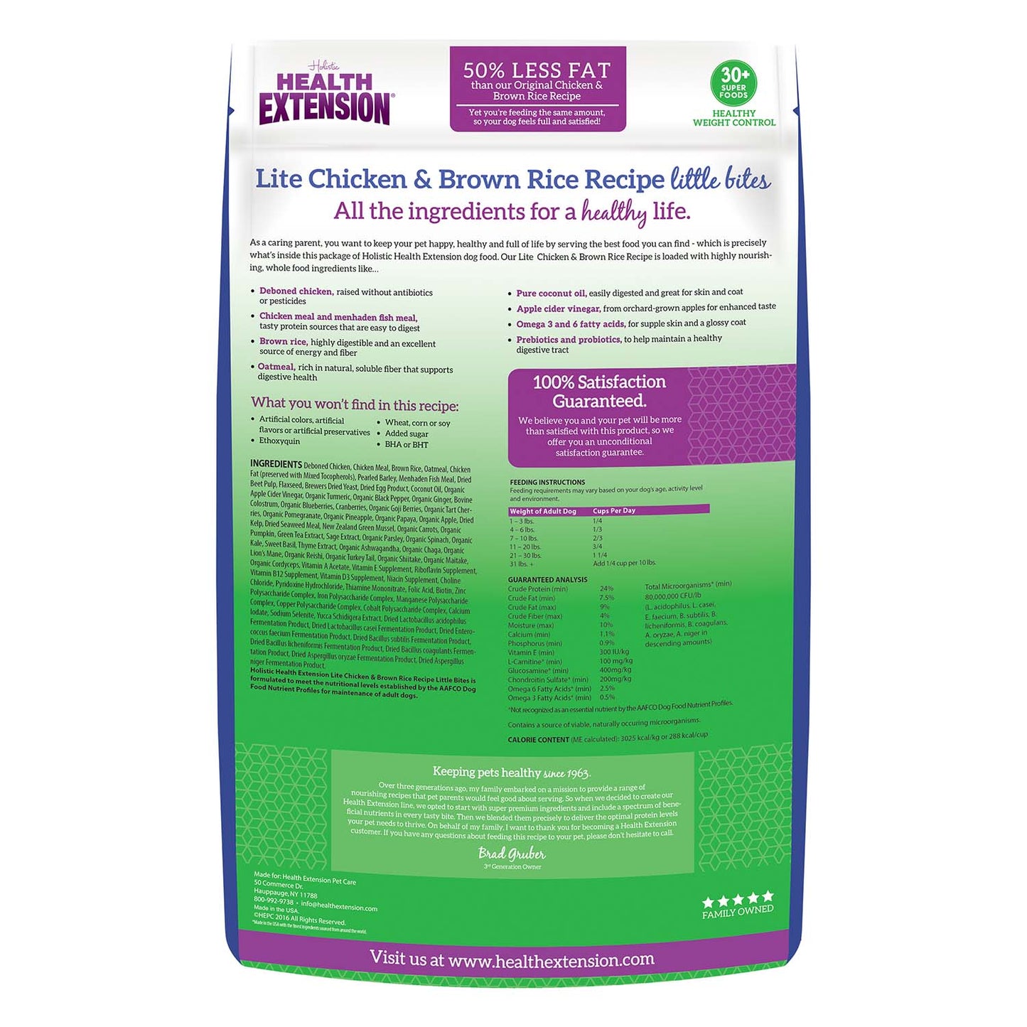 health extension little bites lite chicken & brown rice recipe dry dog food 15lb