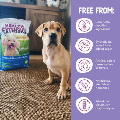 Health Extension Little Bites Chicken & Brown Rice Recipe Dry Dog Food 18lb