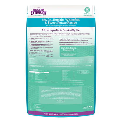 Health Extension Grain Free Buffalo & Whitefish Little Bites Dry Dog Food 10lb