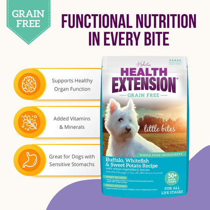 Health Extension Grain Free Buffalo & Whitefish Little Bites Dry Dog Food 10lb