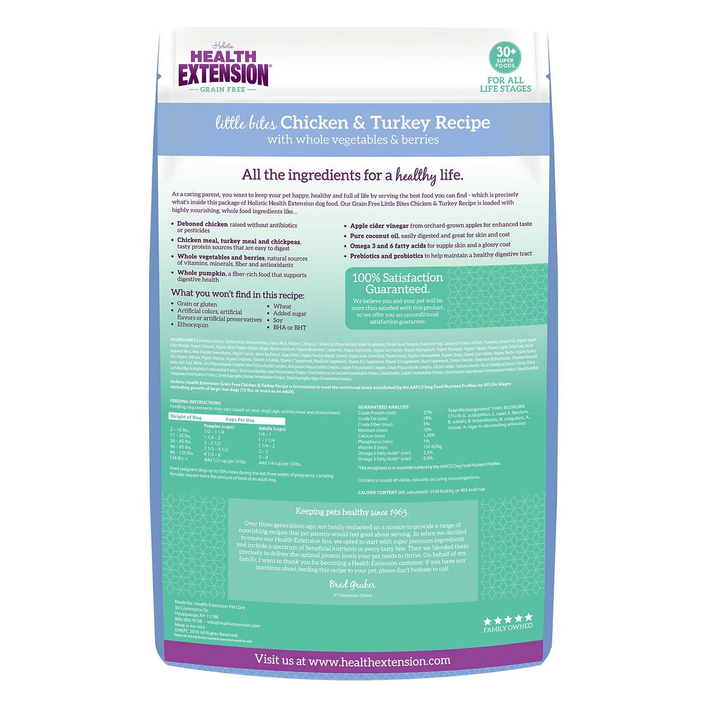 health extension grain free chicken & turkey little bites dry dog food 3.5lb