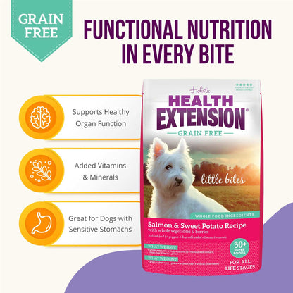 Health Extension Grain Free Salmon Little Bites Dry Dog Food 12lb