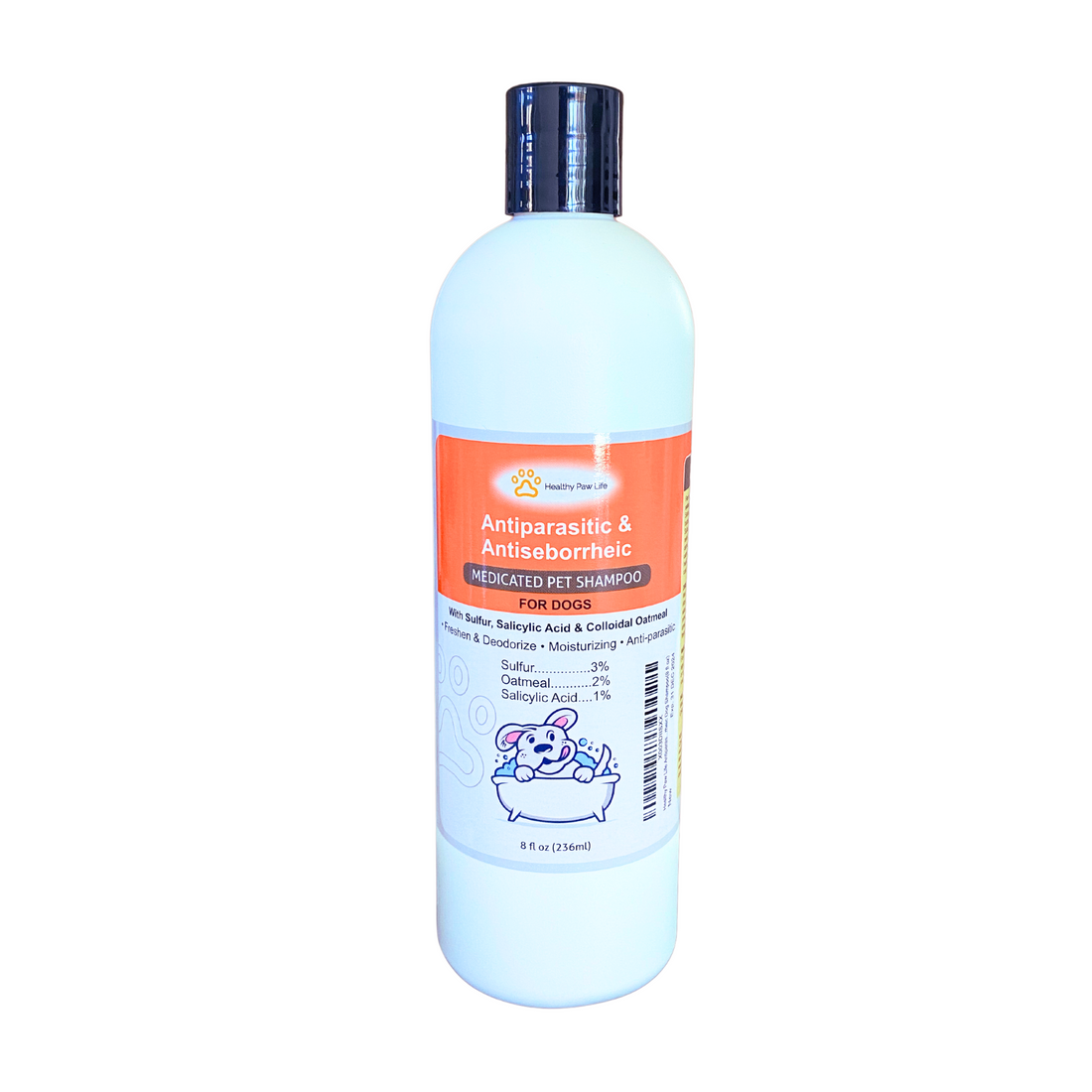 healthy paw life's sulfur, salicylic acid, oatmeal shampoo, 16 fl oz