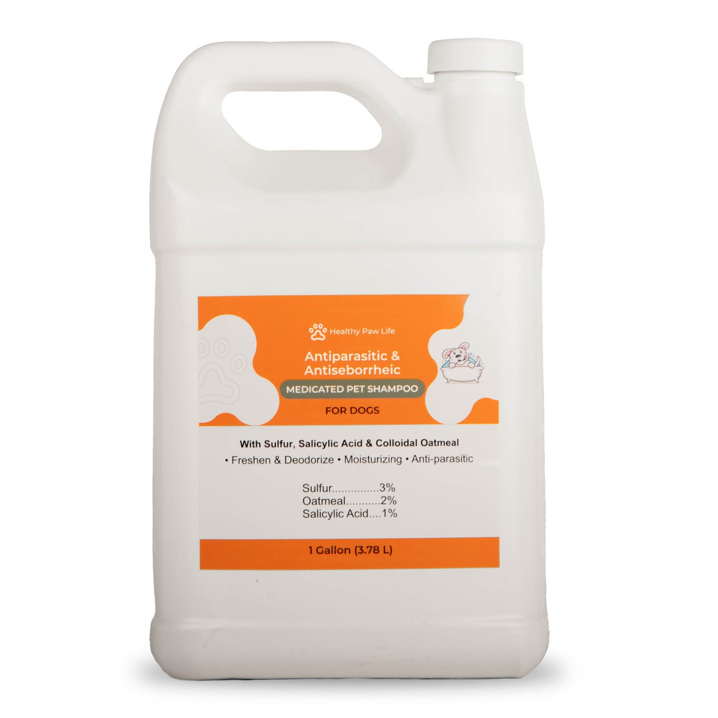 healthy paw life's sulfur, salicylic acid, oatmeal shampoo, 1 gallon