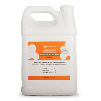 Healthy Paw Life's Sulfur, Salicylic Acid, Oatmeal Shampoo, 1 Gallon