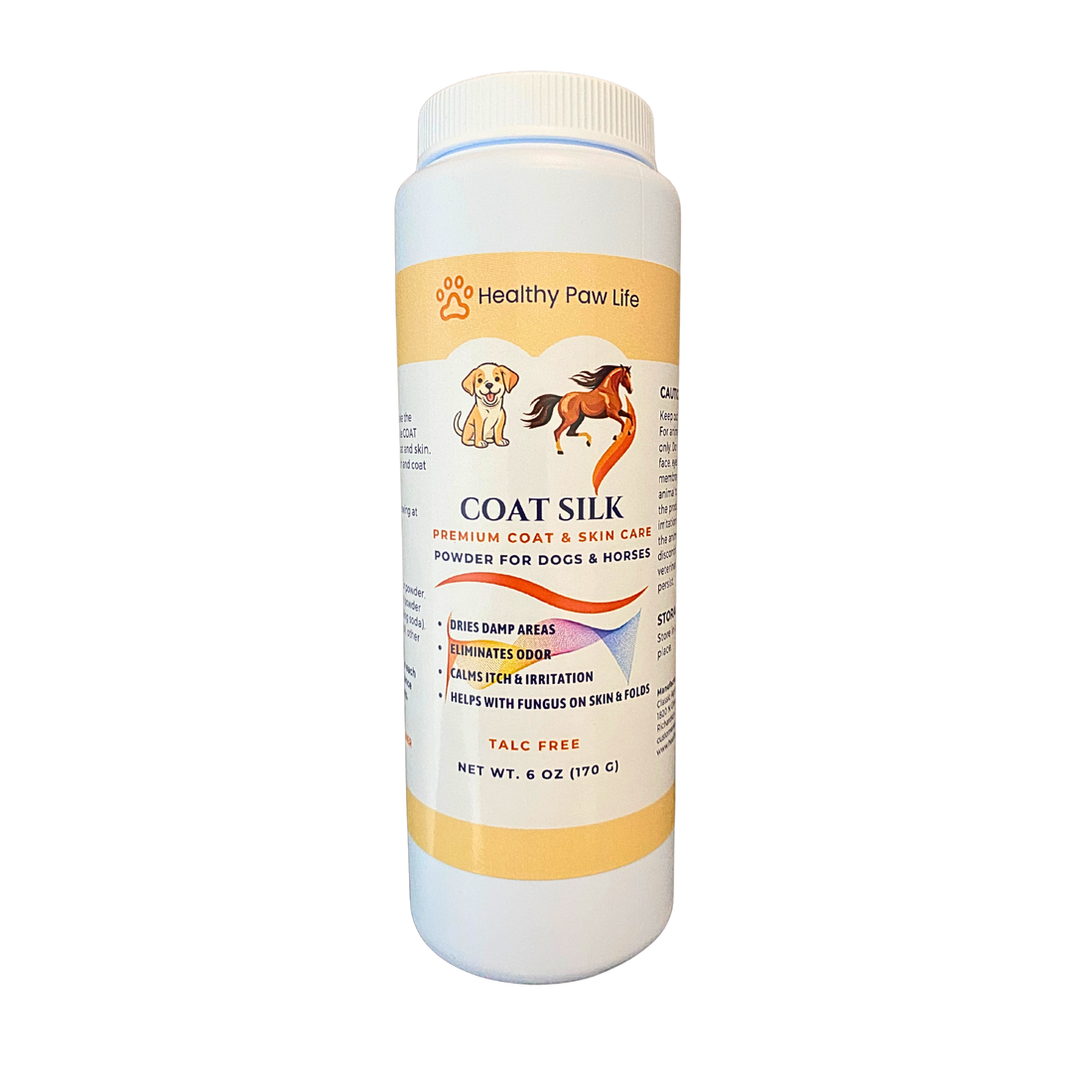 healthy paw life's coat silk canine and equine dry powder, 6 oz