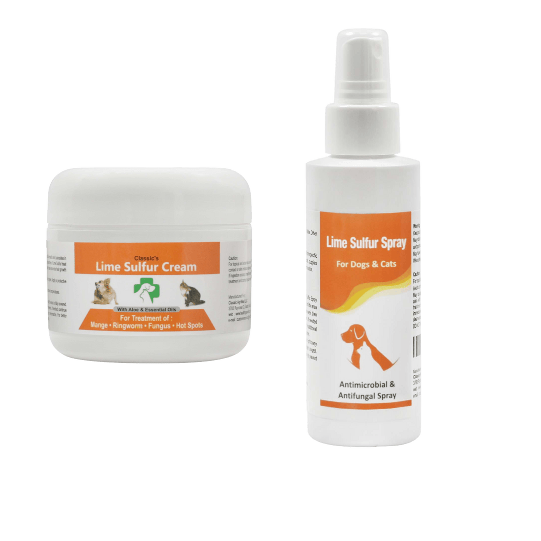 healthy paw life's bundle of lime sulfur spray (4 fl oz) and lime sulfur cream (2 oz)