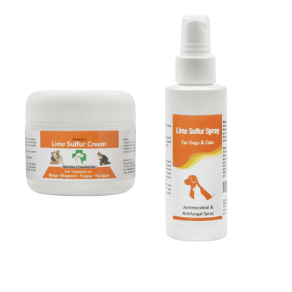 Healthy Paw Life's Bundle of Lime Sulfur Spray (4 fl oz) and Lime Sulfur Cream (2 oz)